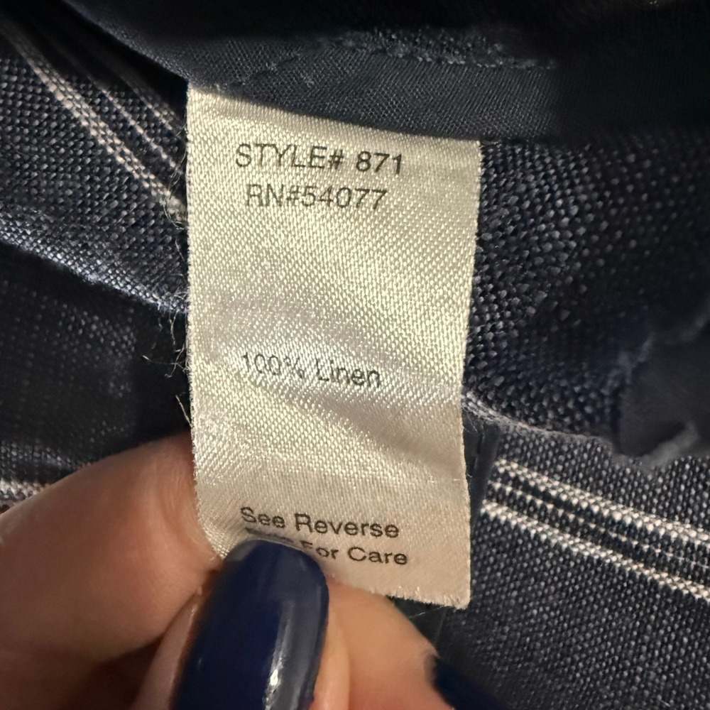 Cabi Womens Blazer Size 8 Navy White Stripe Linen Button Front Style 871 - Picture 6 of 9